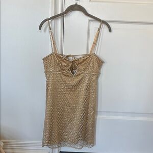 For Love & Lemons Glitter Slip Dress